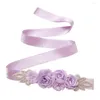 Fleurs décoratives légères bonnes fleurs de rose élégant ruban de ceinture de ceinture de tissu ceinture de ceinture accrocheur pour la femme