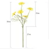 Fleurs décoratives 5 tête marguerite blanche artificielle longue branche Bouquet pour la maison mariage jardin décoration bricolage mariée soie fausse fleur