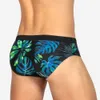 Heren Swimwear Bladeren Print 2021 Zwemdriehoek Bikini Ademboute pakken Push Pad Beach Swimsuit Gay Boxer Briefs J220913