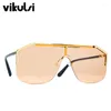 Óculos de sol Moda Moda Square Men Italian Brand Design Retro Sun Glasses One Piece Driving Women Shades UV400
