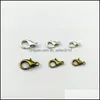 SLAPP HAKEN 10 mm 12 mm 14 mm 16 mm 18 mm vergulde Sier Alloy Lobster Clasps Drop Delivery 2021 Sieraden Bevindingen Componenten Dhseller2010 DHHUC