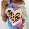 Women's T-Shirt Sequined Heart Printed T-shirts Women Casual Bling Loose Short Sleeve Tee Top Chic Flash Neck Summer Blusa Streetwear G1765 T230104