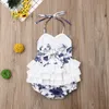 Rompers Wholesale Summer Newborn Baby Girl Romper ärmlös Jumpsuit kläder Sunsuit kläder Baby Girls Floral Clothing J220922