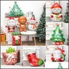 Feestdecoratie Grote Santa Snowman Kerstfolie Ballonnen Xmas Tree Ballon Merry Home Supplies Globos Drop Delivery 2021 Garden F Dhueu