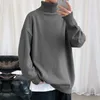 Men's Sweaters EBAIHUI Warm Turtleneck Sweater Oversize Solid Color Baggy Fashion Pullover Knitted Leisure Thick M 8XL Streetwear Jumper 220923