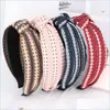 H￥rgummiband Chic Wide Woven Tape Hairbands Face Washing Korean Hair Accessory Fashion Center Knutade pannband f￶r kvinnor Dhjyj