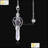 Charms Merkaba Pinking Pendum Quartz Naturalny Kamień Kryształowy Róż Róż Reiki Healing Pende Pendant Pendums for Radiesthesia 1676 V2 Drop dh5bp