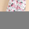 Rompers Baby Girl Summer Jumpsuit Kläddräkt Floral Print Casual ärmlös strumpeband Rompers och pannband 2 stycken J220922