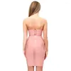 Casual Dresses Sexig Bandage Dressv Neck Bodycon Spaghetti Strap Backless Sleeveless Club Celebrity Runway Party Mini Short Vestidos