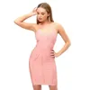 Casual Dresses Sexig Bandage Dressv Neck Bodycon Spaghetti Strap Backless Sleeveless Club Celebrity Runway Party Mini Short Vestidos