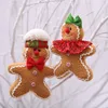 Kerstdecoraties Gingerbread Man ornamenten boomdecoratie hanger voor thuisjaar 2022 Fabric Doll Navidad Party Gifts