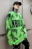 Maglioni da uomo Autunno Inverno Buco strappato Punk Hip Hop Maglione Uomo Rosso Verde Giallo Colore Pullover oversize Stile coreano Graffiti Jersey Hombre 220923