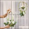 Feestdecoratie 5 stks Home Decor Bamboo Ring houten ronde cirkel catcher diy hoepel voor bloemkrans tuin plant hangend vaartuig Dh7KW