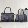 Cosmetic Bags Cases Bags 2022 Evening Shoulder Rhinestone Hourglass Shimmer Crossbody Crescent Bag Handbag Women Hobo Purses Real Genuine Leather Ladies Full