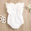 Rompers 018M Baby Summer Clothes Newborn Baby Girl Cotton Lace Floral Romper Jumpsuit Sleeveless Tassel Outfit J220922