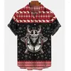 Camisas casuales para hombres Camisa con estampado 3D para hombres Patrón vikingo Manga corta Hawaiano Suelto Vacaciones Navidad Unisex