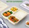 850ml Disposable 4 Parts Safe Meal Prep Containers Microwave Food Storage Lunch Box Food Container Tableware GCB15737