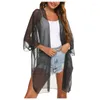 Maillots de bain pour femmes Femmes Summer Beach Bikini Cover-Ups Mode Vacances Cardigan Manteau léger avec tissu respirant de protection solaire