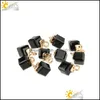 Charms 10Pcs Jewelry Findings Faceted Cube Glass Loose Beads 13 Color Square Shape 2Mm Hole Austrian Crystal Bead For Bracelet Diy Dr Dhqki