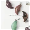 Charms Gemischte Farbe Naturstein Charms Halbmond Gesicht Schnitzerei Halskette Kleiner Anhänger Einfaches und zartes Schmuckzubehör 3 6 Dhydo