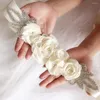 Decorative Flowers Lightweight Good Rose Flower Elegant Ribbon Waistband Decor Fabric Sash Belt Eye-catching For Wife