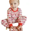 가을 겨울 새 홈웨어 잠옷 유럽과 미국 크리스마스 프린트 긴 소매 캐주얼 부모-자식 세트