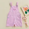 Rompers Girls Casual mouwloze Jarretel jumpsuit shorts Summer Fashion Stripe Printing Overalls Pants Childrens Clothing J220922