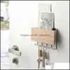 Organizzazione per riporre il bagno Tipo sospeso in legno Scaffale decorativo per appendere a parete Portachiavi Scatola per articoli vari Organizzatore Appendiabiti Sh Drop Deliv Dhqif