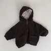 Baby-Jungen-Mädchen-Cord-Daunenjacke, Fleece, dick, warm, für Kleinkinder, mit Kapuze, Wintermantel, Baumwolle, gepolstert, Outfit, Babykleidung, 1–7 Jahre, 20220924 E3