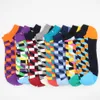 Chaussettes pour hommes 612 paires nouveauté drôle décontracté cheville chaussettes mode coloré Harajuku fruits animaux grille coton hommes chaussettes pantoufles 220923