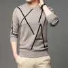 Мужские свитера модная бренда вязаная высококлассная дизайнерская зимняя шерсть. Пуловой черный свитер для мужчины прохладный оук -повседневный джампер мужская одежда 220923