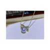 22092405 قلادة مجوهرات لؤلؤة للمرأة Akoya 8-8.5 ملم قرنه Zirconia Bowknot Ribbon Pendent chocker 18K أبيض / صفراء فتاة مطلي بالذهب