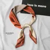 Scarves 70 70cm Luxury Geometric Print Square Satin Silk Scarf for Women Wrap Foulard Femme Handkerchief Bandana Hairband Skinny Tie T220919