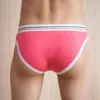 Mutande Slip da ragazzo da uomo in cotone confortevole sexy a vita bassa perizoma rigonfio mutandine bikini elasticizzato intimo colore a contrasto