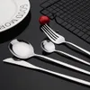 Dinnerware Sets 24Pcs Green Gold Cutlery Mirror Dinnenrware Stainless Steel Flatware Dinner Knife Fork Spoon Teaspoon For Home 220922