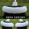 Scarves Winter Fox Fur Collar For Women Coat Fluffy Real Hat Strips Hooded Scarf Genuine Warm Shl Y2209