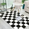 Carpets European Geometric Black And White Carpet Area Rug For Bedroom Livingroom Kitchen Baths Tapete Anti-Slip Home Large