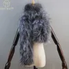 Scarves Good Quality Women Real Fox Fur Scarf Long Style Lady Warm Soft Knitted Shl Wrap Natural Pashmina Y