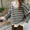 Felpe con cappuccio da donna 2022 Autunno Luce Moda di lusso Retro Maglione a righe sexy Versione coreana Camicia da donna Boutique Abbigliamento