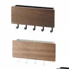 Bathroom Storage Organization Wood Wall-Hung Type Decorative Wall Hanging Shelf Key Rack Sundries Box Organizer Hanger Sh Drop Deliv Dhqif