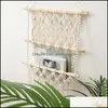 Tapestries Tapestries Rame Magazine Holder Handgeweven plantenmand Mand Hangende Tapestry Plant Organisator Farmhouse Home Room Decor Dhui1