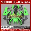 OEM FAIRINGS TANK FￖR SUZUKI GSX-R1000 GSXR1000 GSXR 1000 CC K5 05 06 BODYS 157NO.41 Stock Green 1000cc GSXR-1000 2005 2006 GSX R1000 2005-2006 Injektion M￶gelm￤ssa