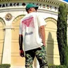 Erkek Tshirts ss moda markası rhude t shirt kısa kollu tünel soyut Amerikan caddesi gevşek eğlence çok yönlü çift çifte yarım tshirt