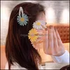 Clips de cheveux Barrettes Korea Small Daisy Coille Clip pour les filles Femmes Drop Shape Crystal Geometric Fleur Duckbill Barrette Hairpin DH7DW