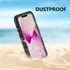 Mobiltelefonfodral IP68 Vattent￤t dropprof Diving Swimming Fit Magsafe Tr￥dl￶s laddningsfodral Vattent￤t v￤ska f￶r iPhone 14 Plus Pro Max Full Cover