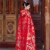 Cape Hanfu Scialle di Cape Hanfu Macchino in raso Maglieria Spring Autumn Autunno con cappuccio Long Poncho Mujer