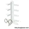 Hooks Home Storage Space Saving Show Counter Plastic 4 Layers Stable Vertical Sunglass Rack Display Stand Easy Clean Decoration