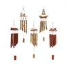 Estatuetas decorativas de bambu ao ar livre rolinhos de vento quintal tubos de jardim antigos Bell Copper Relaxing Windchime Parede pendurado decoração de casa feita à mão feita à mão