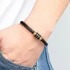 Bracelets porte-bonheur XQNI Style simple hommes Bracelet en cuir noir rouge fermoir en acier inoxydable accessoires neutres tissés à la main bijoux cadeaux