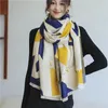 Scarves 2022 New Winter Wart Warm Cashmere وشاح للنساء ثنائي الاستخدام بطانية سميكة سيدة Pashmina shl Wrap Bufanda Bandana Y2209